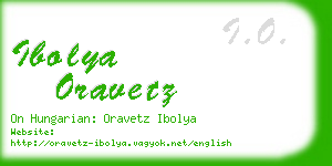 ibolya oravetz business card